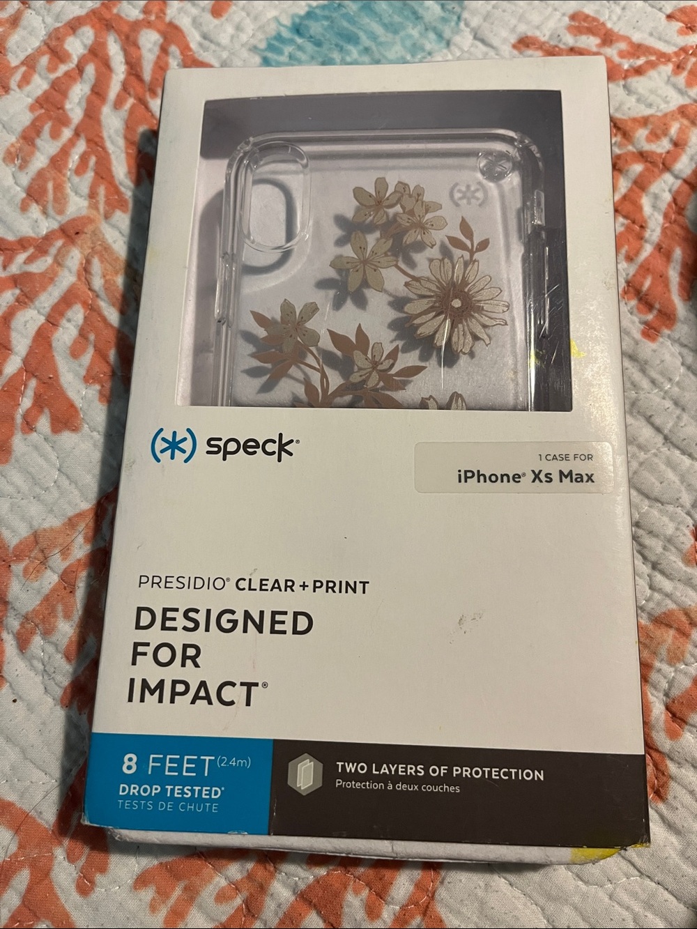 iPhone XS Max case. Clear with flowers